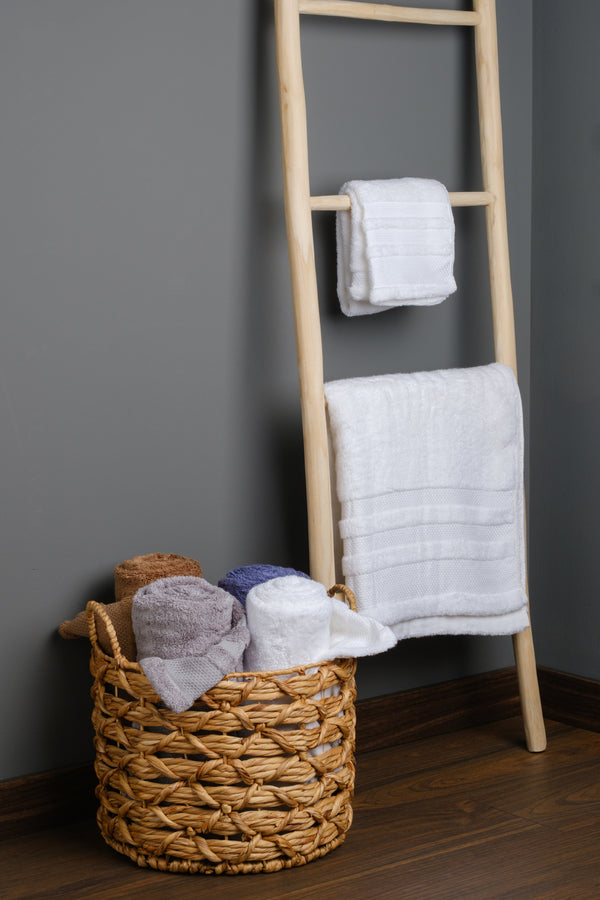 CONJUNTO DE TOALLAS DE BAÑO Y DE MANO BLANCO NUBE DE BAMBÚ ORGANICO
